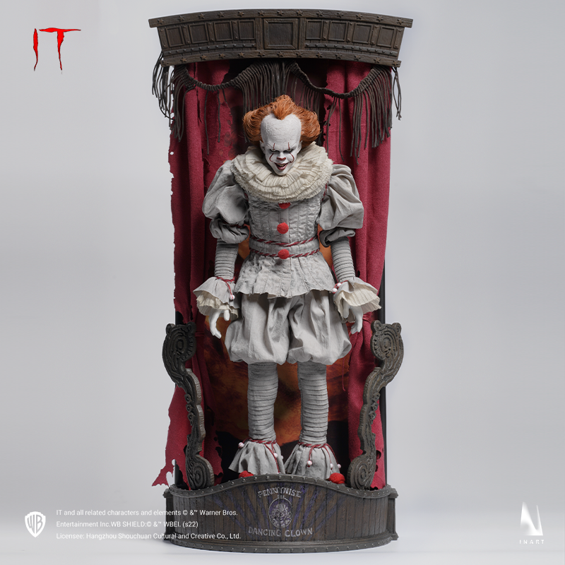 Pennywise figure inspired by iconic horror character, meticulously crafted by INART