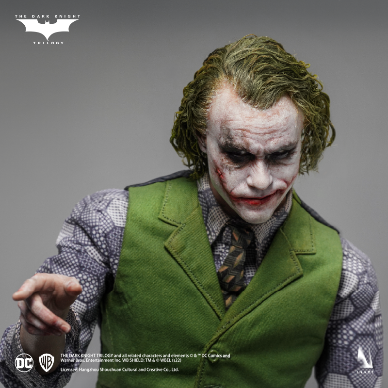 Miniature figure of The Joker capturing his iconic chaotic appearance