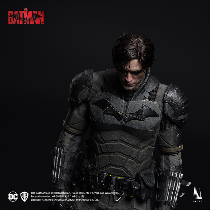 Figure of The Batman with detailed facial features and determination