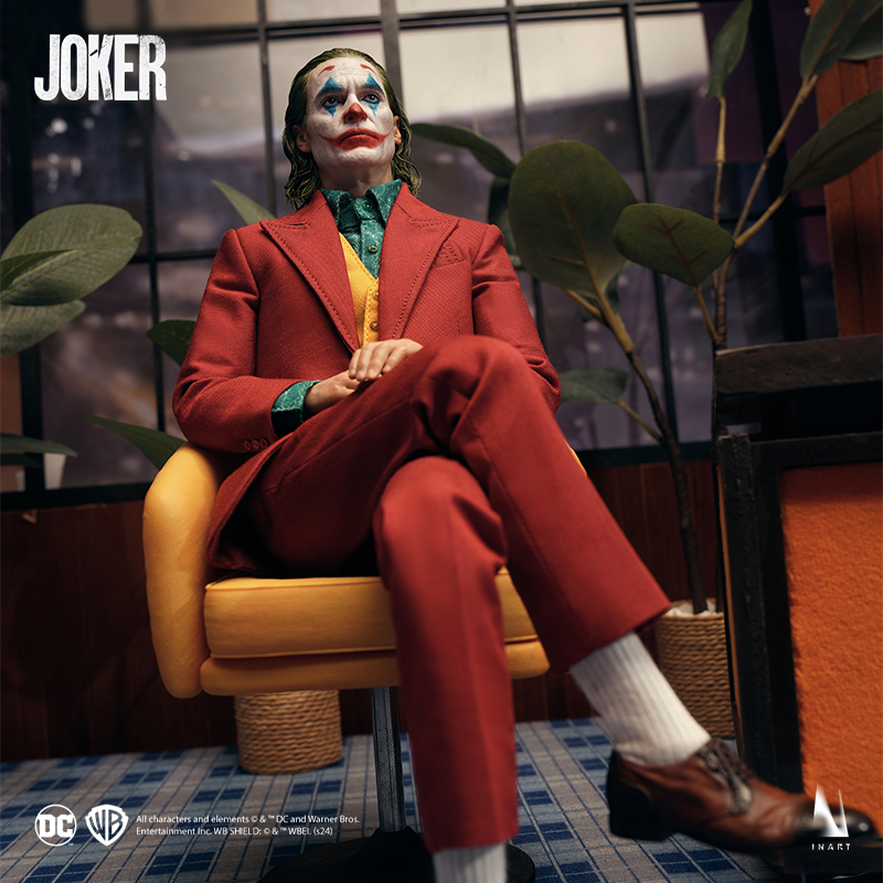 Joker figurine with realistic facial features