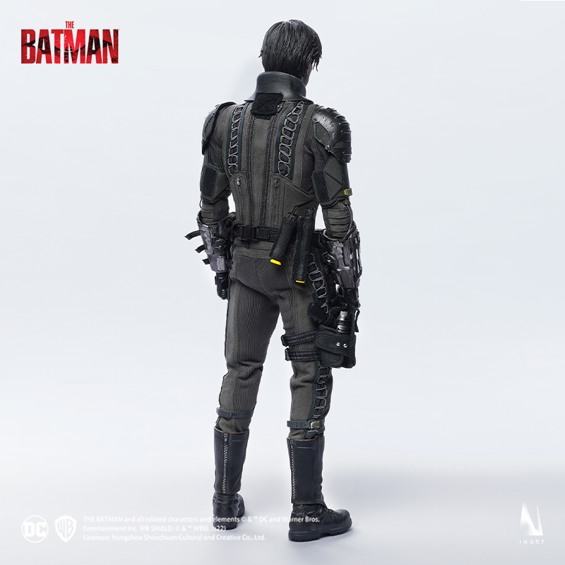 Collectible figure of The Batman with finely detailed utility belt