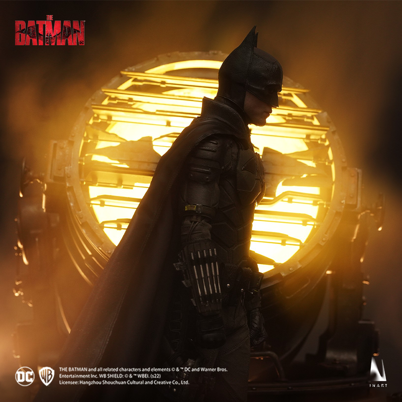 The Batman figure capturing his iconic cape and cowl