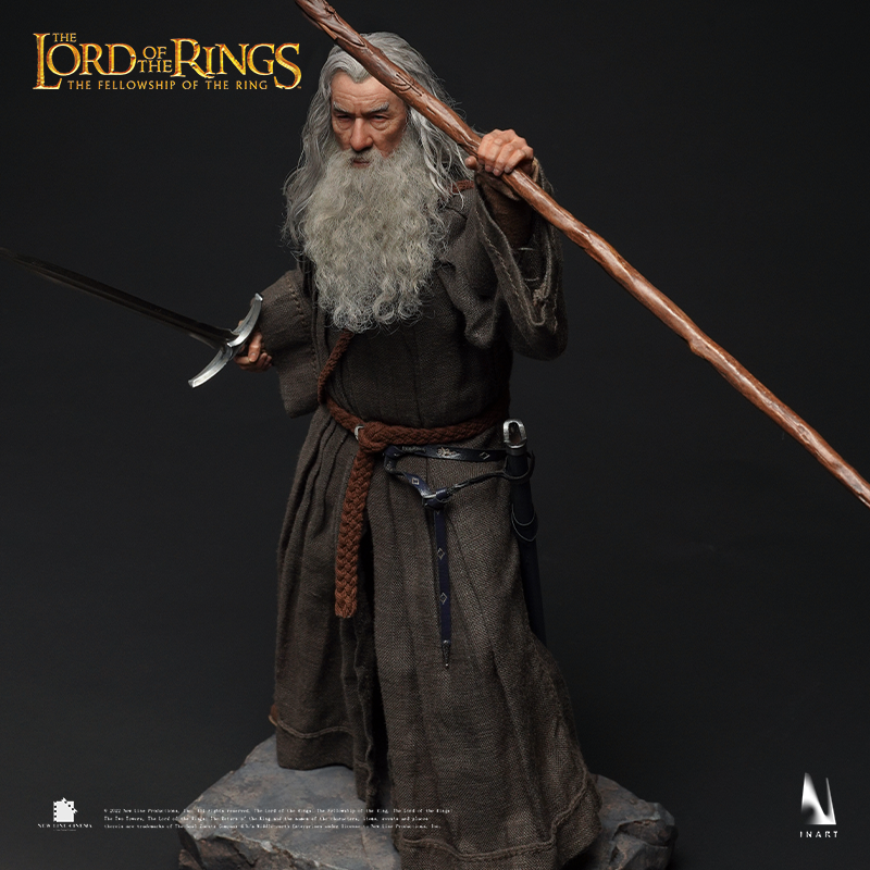 Miniature Gandalf The Grey with authentic wizard attire