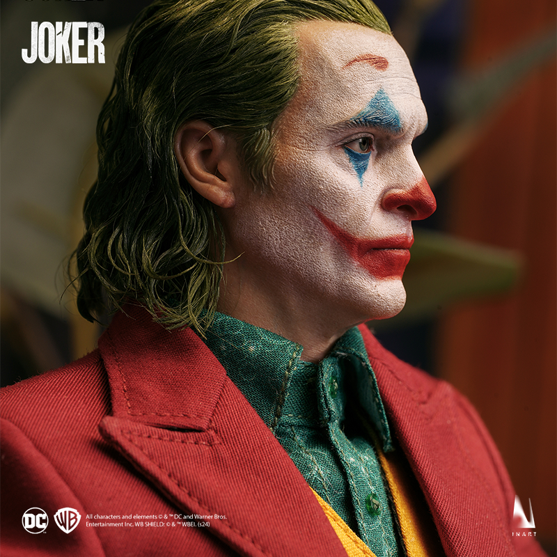 Detailed portrayal of Joker's iconic makeup