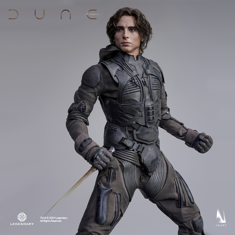 Paul Atreides collectible figure with intricate desert-themed base