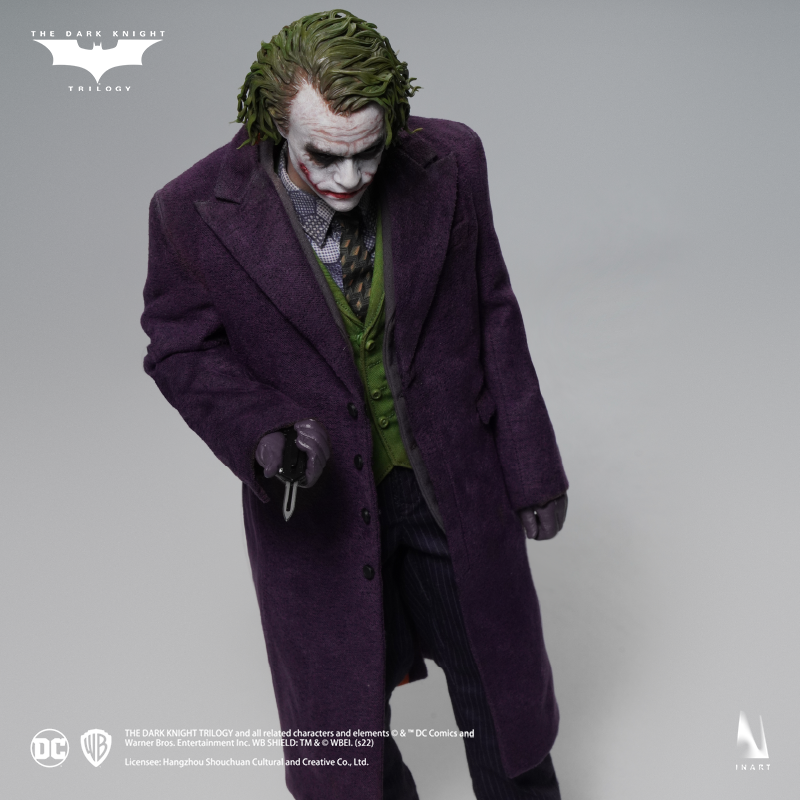 Miniature figure of The Joker in a chaotic and unpredictable pose