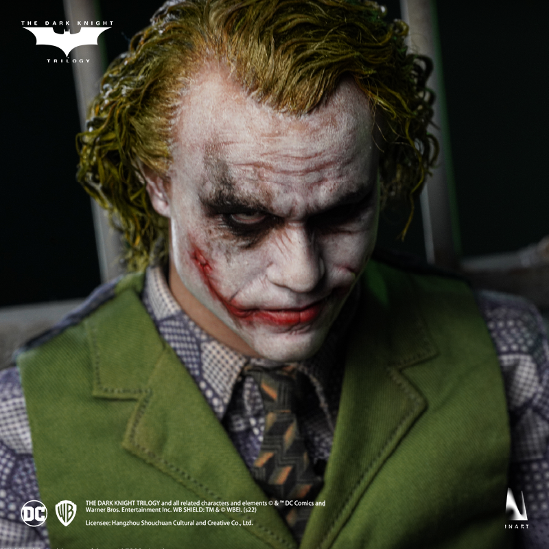 Collectible figure of The Joker with meticulously sculpted features